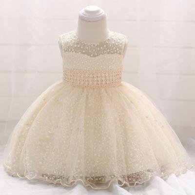 China 2021New Anti-wrinkle pearl bow princess Christmas Twirl Birthday dresses for girls kids clothing toddler baby dresses for sale