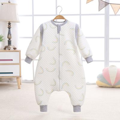 China Wholesale Loungewear Baby Colorful Pattern Printed Warm Organic Sleeve Cotton Babies Jumpsuit Anti-falling Removable Romper for sale