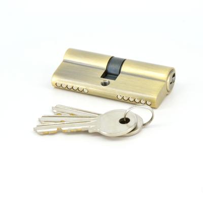 China Double Security Cylinder Lock Anti Open Drill Security Door Lock Solid Cylinder 60mm With Anti Brass Finish for sale