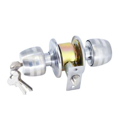 China Apartment 5831 Stainless Steel 201 304 SS 201 304 SS Cylindrical Interior Round Door Lock Knob Ball Locked Entrance Entrance Knobset for sale