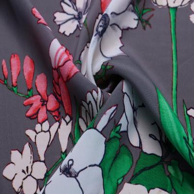 China Anti Pill Digital Printed Mulberry Silk Viscous Satin Fabric For Dress for sale