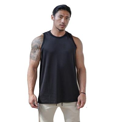 China QUICK DRY Round Training Vest Fitness Clothes Mens Fitness Mesh Neck Solid Color Breathable Clothing Plus Size T-shirts for sale