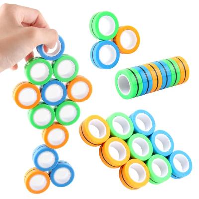 China Hot Selling 2023 Colorful Magnetic Rings Eco-friendly Material Finger Trigger Finger Spinner Finger Ring Toys for sale