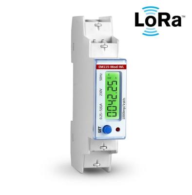 China EM115-Mod-WL 230V 5(6) One Meter 18mm EM115-Mod-WL Wide Single Phase LoRa Wireless Din Rail Smart Energy for sale