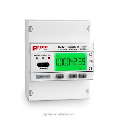 China EM427 120/240V 10(100)A Smart Digital Electricity KWH Meter Single Phase 120v Din Rail Watt Hour Meter EM427 for sale