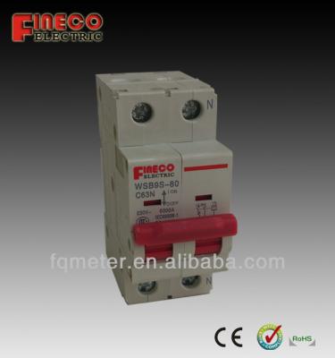 China C63-80A Single Phase Smart MCB Switch Used With Prepaid Energy Meter WSB9S-80 for sale