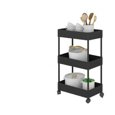 China Sustainable Fashionable Quality 4 Wheel Hand Carts Luxury Vegetable Storage Trolley Rack Trolley Kitchen Carts for sale