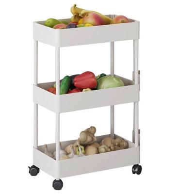 China Good Quality Viable Factory Directly 4 Handle Plastic Salon Beauty Stand 3 Wheel Kitchen Storage Cart Rolling Trolley for sale