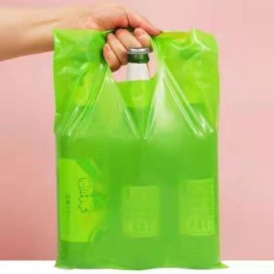 China Recyclable Cheap Customized Logo Printing T-shirt Die Cut PE Colors Plastic Shopping Bag For Apparel Packaging for sale