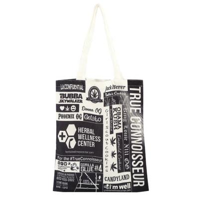 China Fashion Reusable Custom Printed Natural Cotton Carry Tote Shopping Bag With Logo for sale