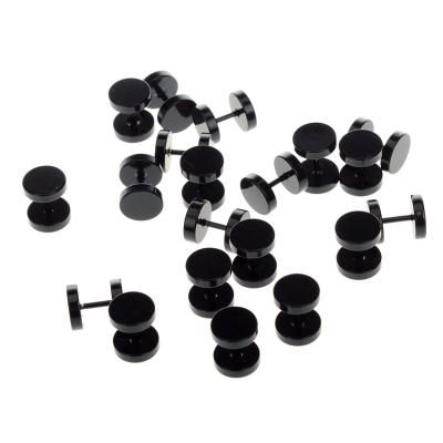 China High Quality Attractive Stainless Cartilage Earring 16G 18G Black Ear Plug Stud Stretcher Tunnel Earring For Women Men Body Piercing Jewelry for sale