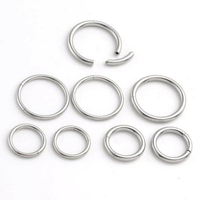 China High Quality Attractive Cartilage Earrings Segment Ring Piercing Stainless Steel Hinged Nose Rings Seamless Septum Earring Piercing Nose Ring for sale