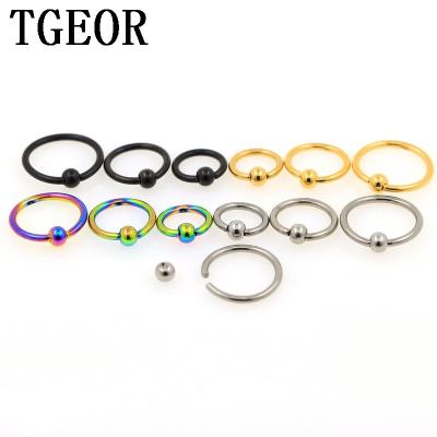 China Fashion Nose Ring Hoop Piercing Colored Stainless Steel Captive Piercings Decoration Personalized for sale