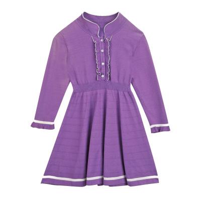 China Various personality anti-shrink visose lovely trend visose nylon cable girl sweater dress for kids for sale