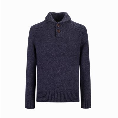 China Anti-wrinkle Dongguan Lambswool Long Sleeve Shawl Neck High Quality Custom Knitted Sweater Men Sweater for sale