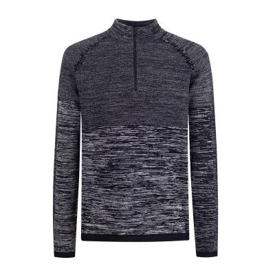 China Anti-wrinkle Quality Gray Pullover Knitted Men Way Half Zipper Sweater for sale