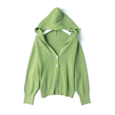 China OEM High Quality Anti-wrinkle Hooded Knit Cardigan Sweater Fashion Clothes For Women for sale