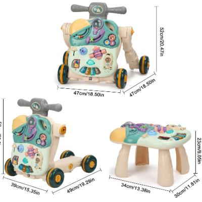 China Ride on Toy 4 in 1 Baby Push Walker for Kids Learning Walkers Early Baby Activity Center with Removable Play Board Learning Toy for sale