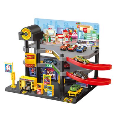 China Multi-Layer Stereoscopic Children's Toy Parking Lot Garage Toys For Car Parking Lot DIY Model Set for sale