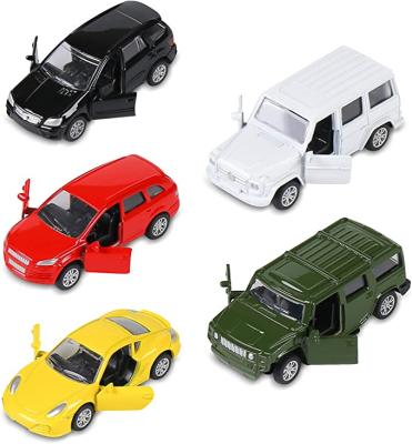 China 1:64 Diecast Toy Diecast Metal Toy Cars Set of 5, Alloy Metal Openable Doors Pull Out Vehicle Toys For Kid for sale