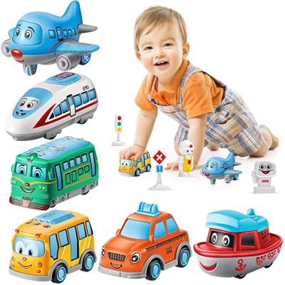 China Diecast Toy 1:64 Die Cast Pull Back Cartoon Car Toys Mini Alloy Metal Vehicle For Baby for sale