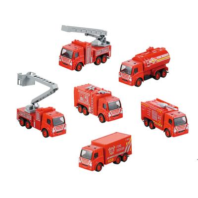 China Toy Pull Back Fire Truck Diecast Toys Diecast Model Car Mini Fire Engine Alloy Car For Kids for sale