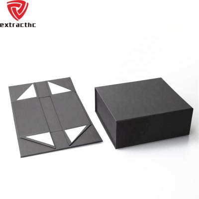 China Luxury Logo Recyclable Wholesale Custom Foldable Magnet Apparel Packaging Boxes With Black Ribbon Magnetic Gift Box for sale