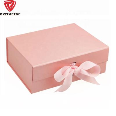 China Wholesale Custom Recyclable Valentine Foldable Cardboard Magnetic Storage Box With Ribbon Wedding Dress Cosmetic Gift Box Luxury Packaging for sale