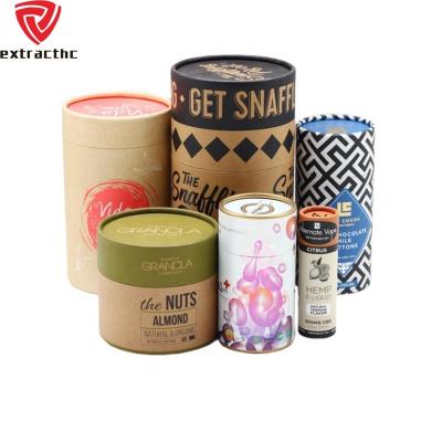 China Food Grade Biodegradable Cylinder Packing Box Tea Paper Tube Biodegradable Packaging With Custom Logo for sale