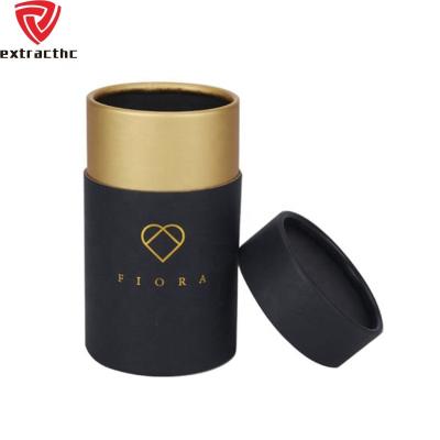 China Custom Food Grade Recycled Paperboard Cylinder Loose Leaf Tea Coffee Packaging Box Biodegradable Round Black Kraft Paper Tube Packaging for sale