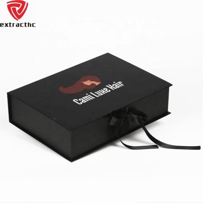 China Recyclable Luxury Black Paper Shaped Cardboard Rigid Gift Box Printing Custom Foldable Paper Clamshell Magnetic Gift Box With Logo for sale