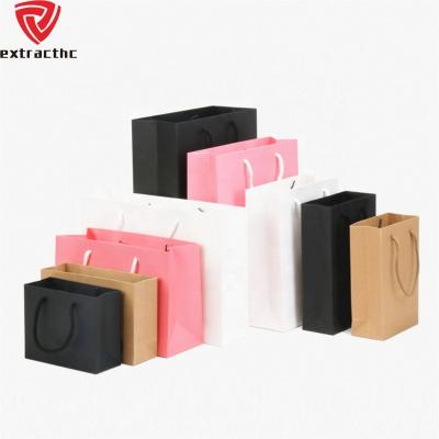 China Wholesale Custom Recyclable LOGO Luxury Black Gift Bags Gold Foil Shopping Bags Cardboard Paper Bags With Your Own Logo for sale