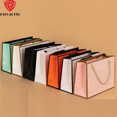 China Recyclable Custom Recyclable Kraft Paper Bag With Your Own Logo Shopping Paper Bag For Food With Handle for sale