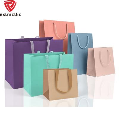 China Recyclable Custom Logo Printed Luxury Gift Garment Paper Shopping Bags With Handles for sale