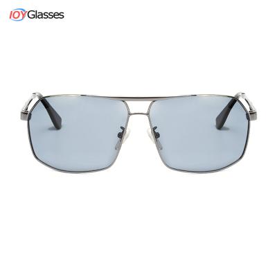 China Wholesale Custom Vintage Square Lens Metal Logo Metal Sun Glasses Polarized Sunglasses Oversized Futuristic Sunglasses for sale