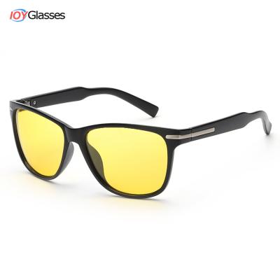 China Fashionable Glass Night Vision Unisex Goggles For Driving Men Women Yellow Polarized Custom Travel Fishing EMO Logo for sale