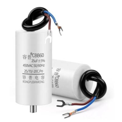 China 450V Air Conditioner Start Water Pump Seal Compressor Motor Run Capacitor 4UF 5UF 6UF 8UF 10UF 12UF 14UF 16UF 20UF 100UF CBB60 With Screws for sale