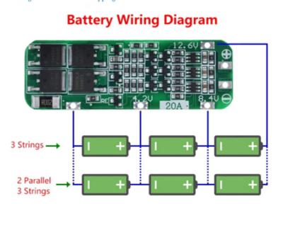 China LCD Display 3S 20A 18650 Li-ion Lithium Battery Charger PCB BMS Protection Board For Drill Motor 12.6V Lipo Cell Module 64x20x3.4mm for sale