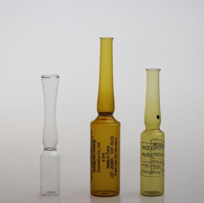 Chine Personal Care Wholesale Empty Amber Clear Glass Ampoules Vials 1ml 2ml 3ml 5ml Glass Ampoule For Injection à vendre