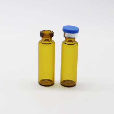 China Personal Care Amber Clear Glass Vial With Flip Top Rubber Stopper For Glass Use Medical Or Beauty Bottle for sale