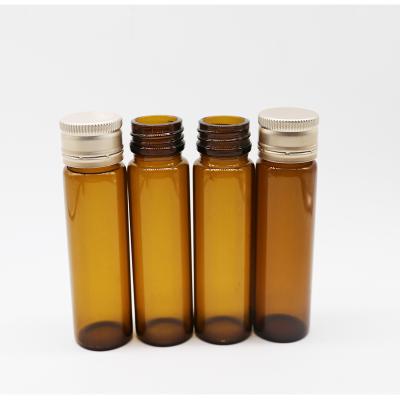 China Factory Diameter 28mm Round 15ml 20ml 30ml 50ml Syrup Glass Amber Brown Oral Liquid Medical Bottles With Aluminum Screw Cap for sale