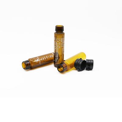 中国 Personal Care 10ml Amber Glass Vial With Silk Printing For Pharmaceutical Oral Liquid Glass Bottle 販売のため