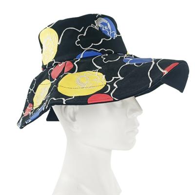 China UV protect & Wholesale Water Proof Custom Embroidered Designed Logo Fashion Woman Cotton Bucket Hat for sale