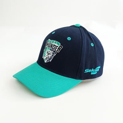 China Custom Sports Team Embroidery Logo 6 Panel Snapback Trucker Hat Outdoor Sport Baseball Hat for sale