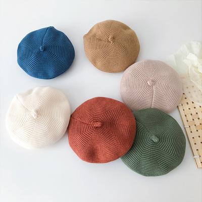 China Custom Soft Soft Feeling Fashion Women French Knit Beanie Hat Solid Color Beret Adjustable Size Classic Hat For Girls for sale