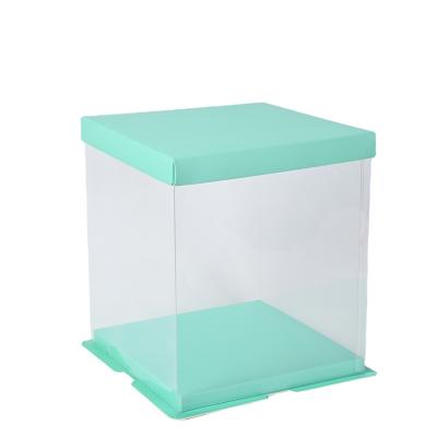 China Large recyclable luxury customizable clear acrylic bento window log transparent cake box packaging for cake for sale