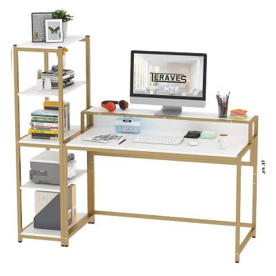 China (Other)Adjustable Office Computer Desk with 5 Tier Shelves, Study Writing Table for Home for sale