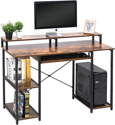 China Industrial Computer Desk With Storage Shelves/Keyboard Tray/Monitor Rack Study Table for sale