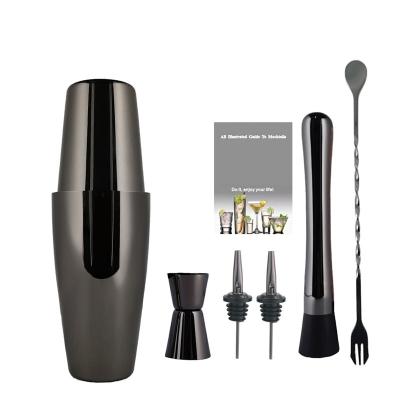 China Cocktail Shaker Set 6Pcs Stainless Steel Cocktail Set Bar Tools Cocktail Shaker Set for sale