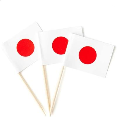 China Custom Printing Healthcare Institutes Party Decoration Wood Pick Flag Japan Foothpick Paper Flag for sale